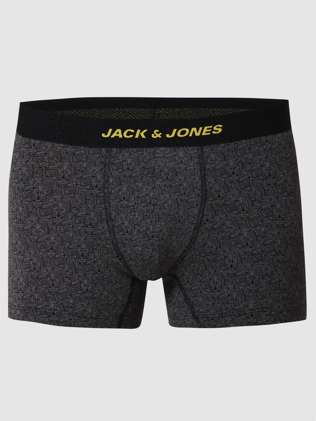 Black Abstract Print Trunks