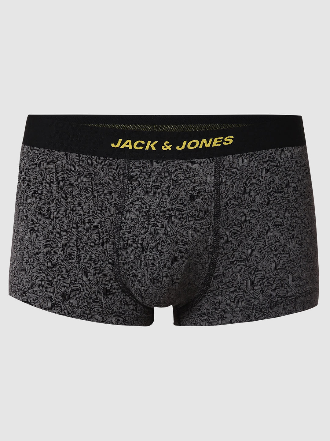 Black Abstract Print Brazilian Trunks