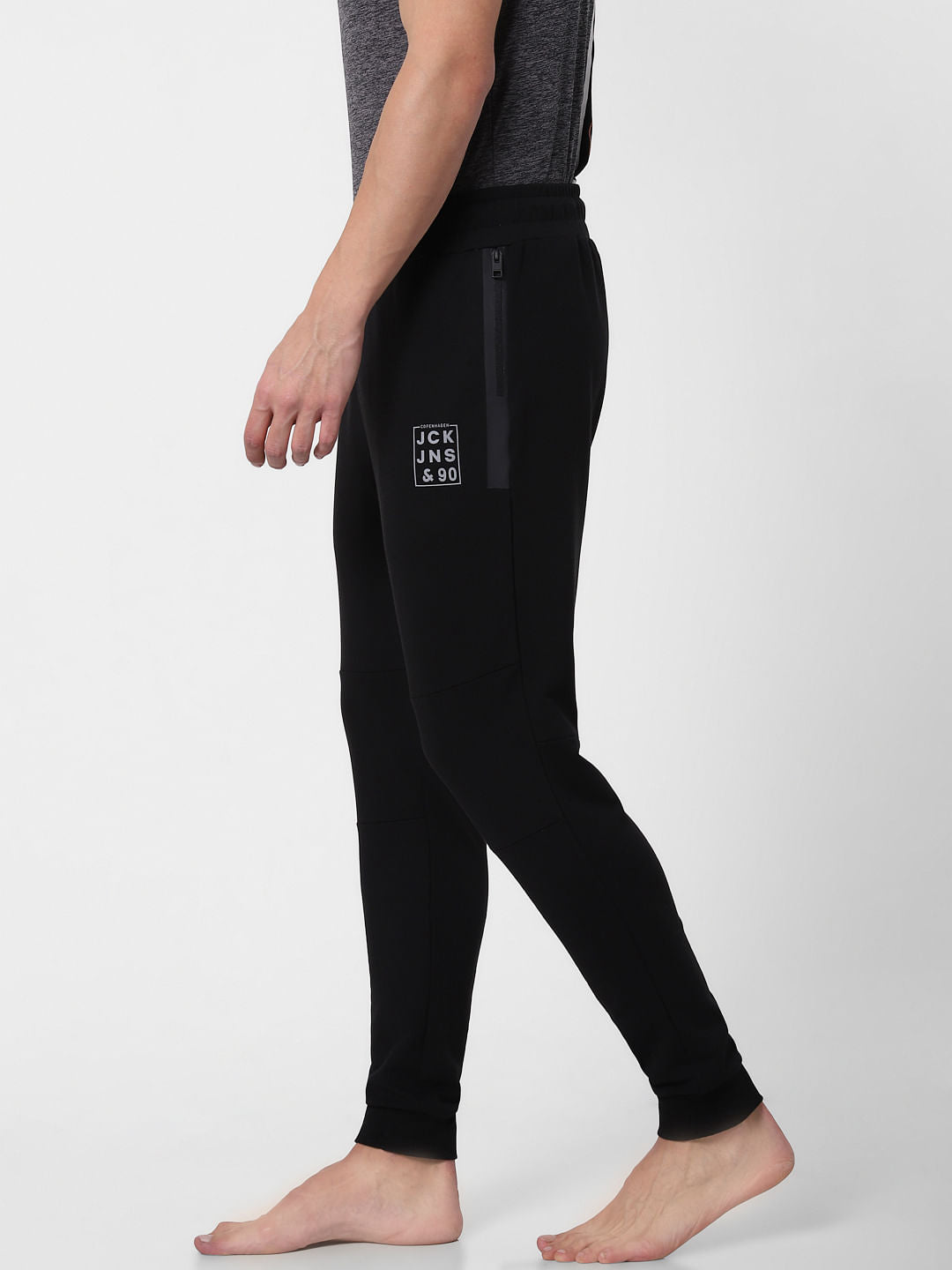 Black Zipped Pocket Trackpants