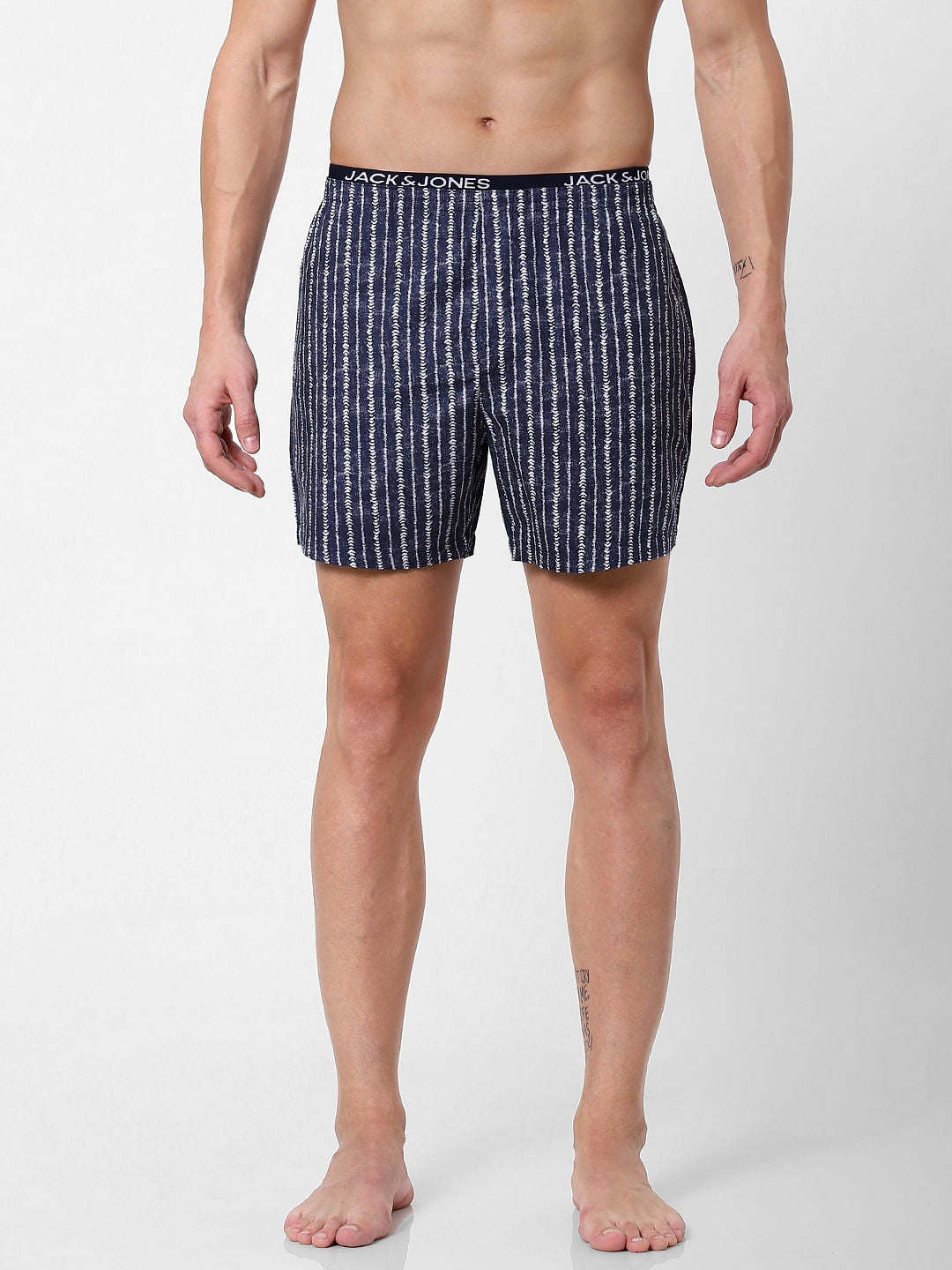 Dark Blue Striped Boxers - S