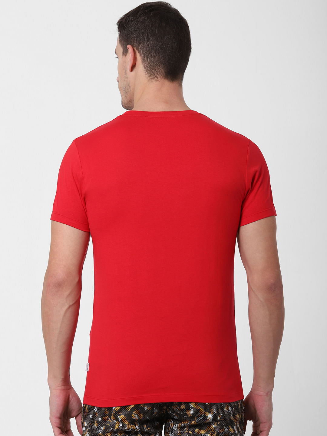 Red Logo Print Crew Neck T-shirt