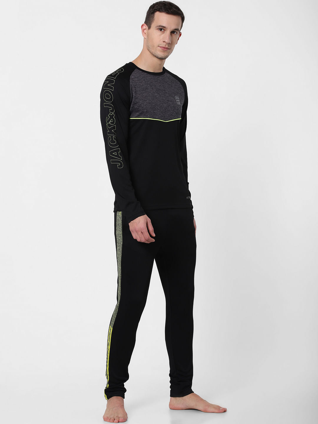 Black Colourblocked Crew Neck T-shirt - S