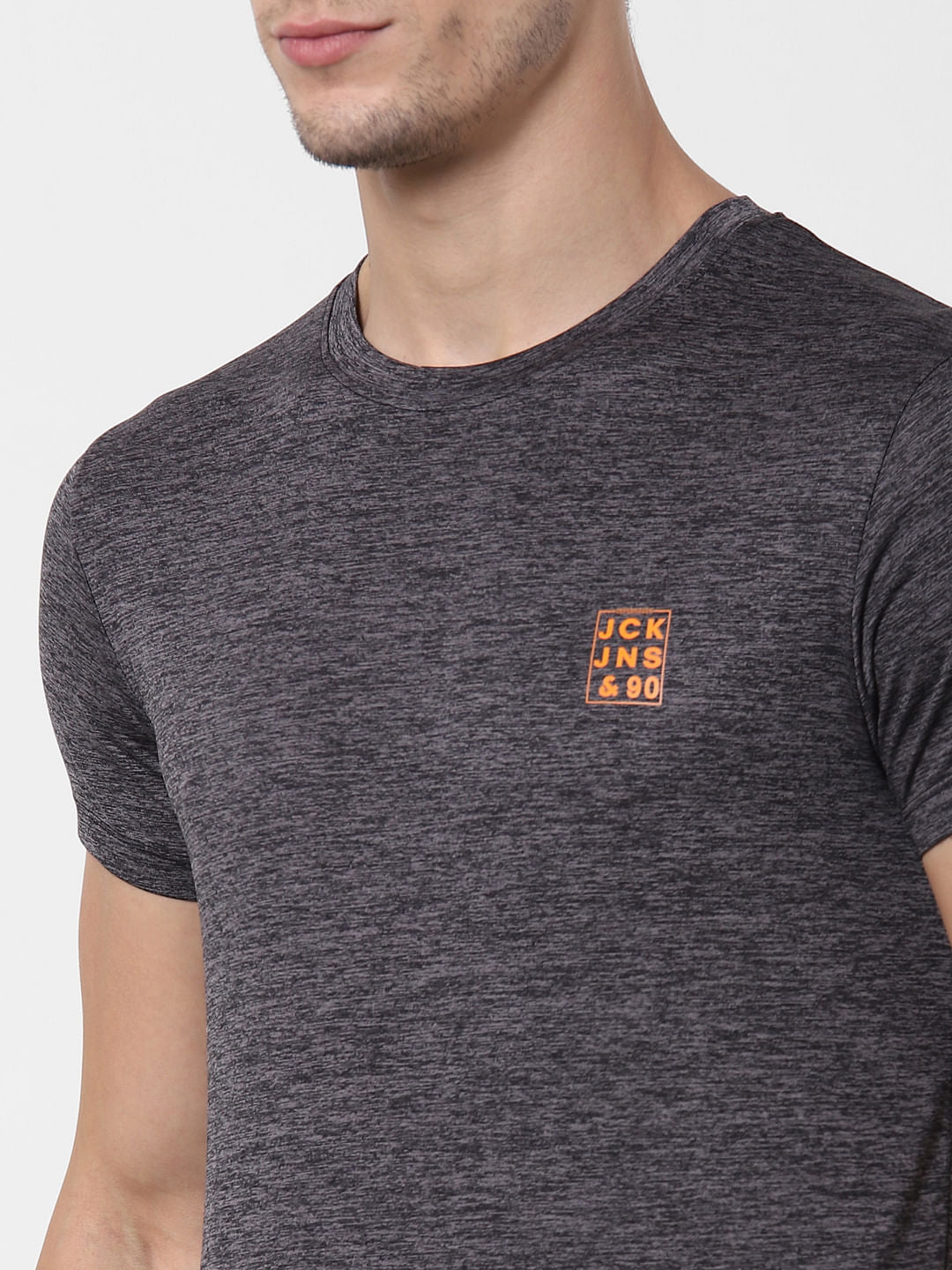 Black Logo Print Crew Neck T-shirt