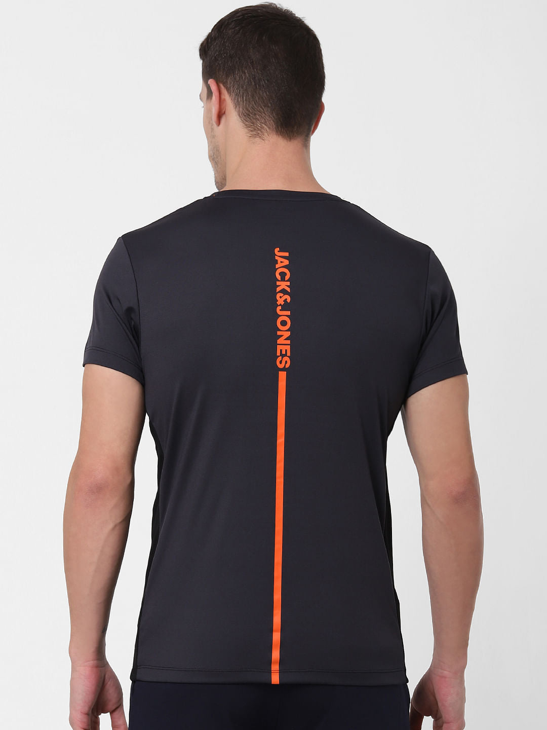 Dark Grey Logo Print Crew Neck T-shirt