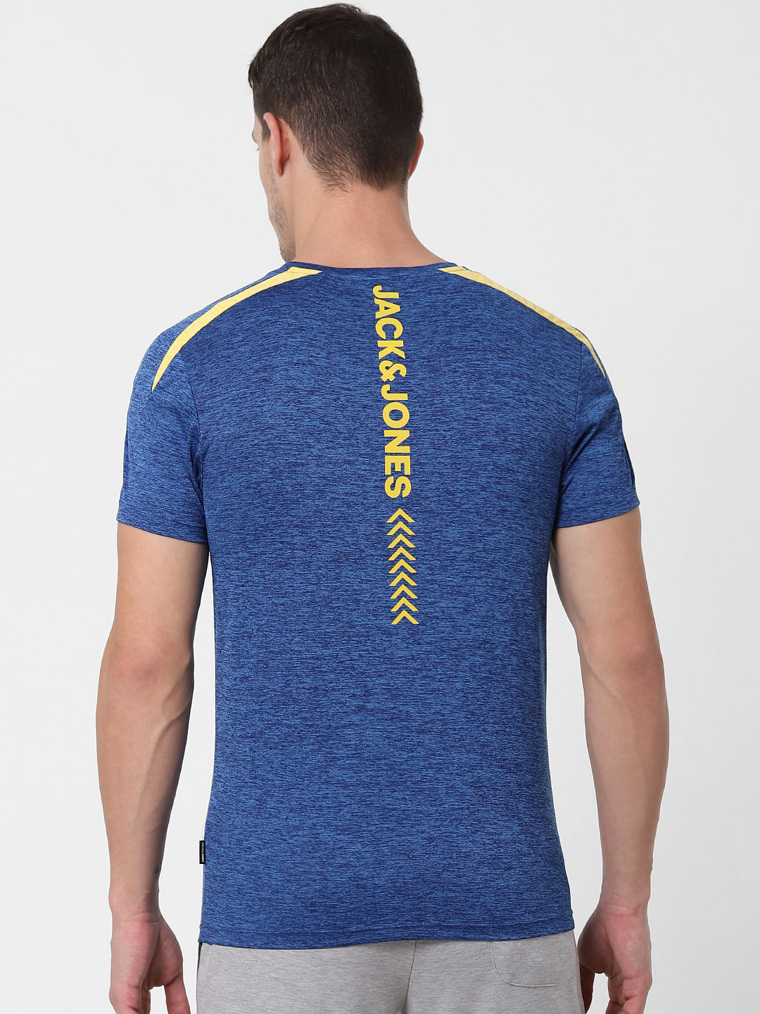 Blue Logo Print Crew Neck T-shirt