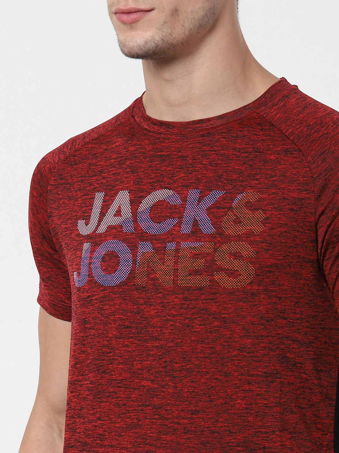 Red Logo Print Crew Neck T-shirt