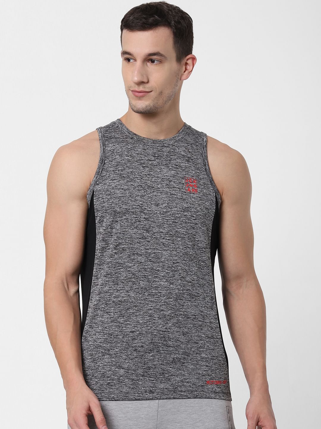 Grey Colourblocked Vest