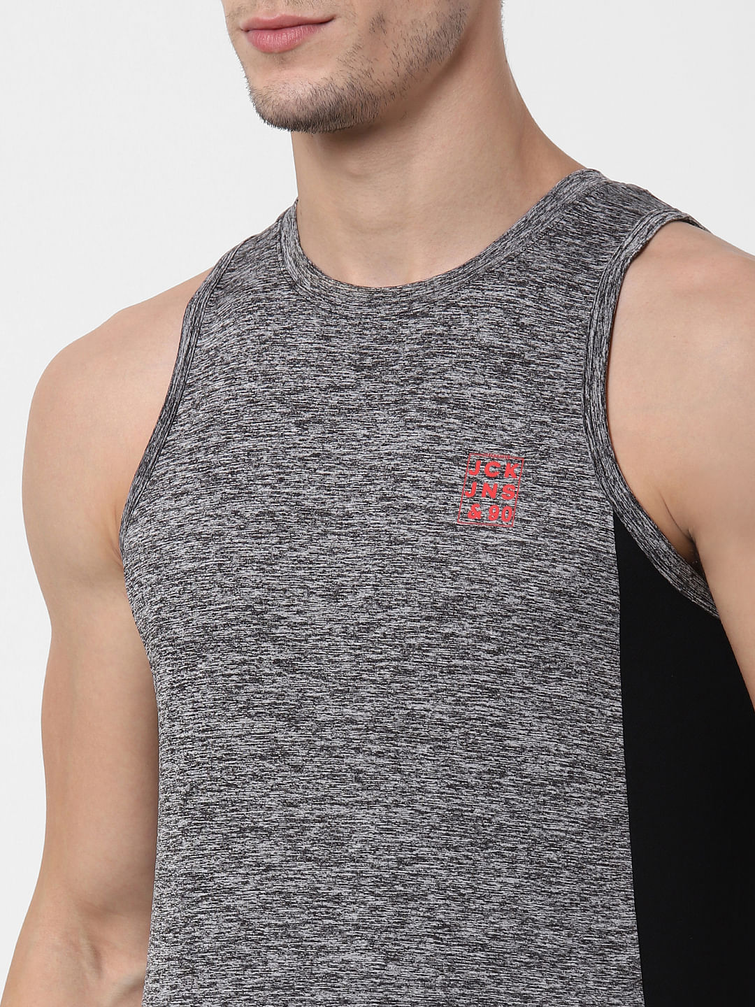 Grey Colourblocked Vest