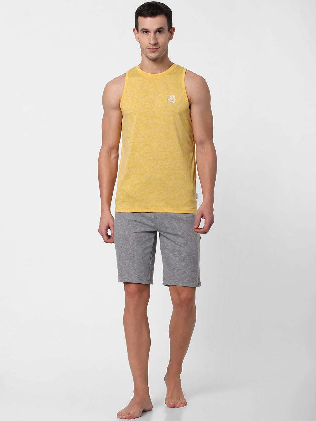 Yellow Back Printed Vest - S