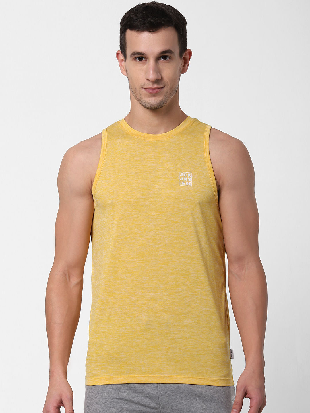 Yellow Back Printed Vest