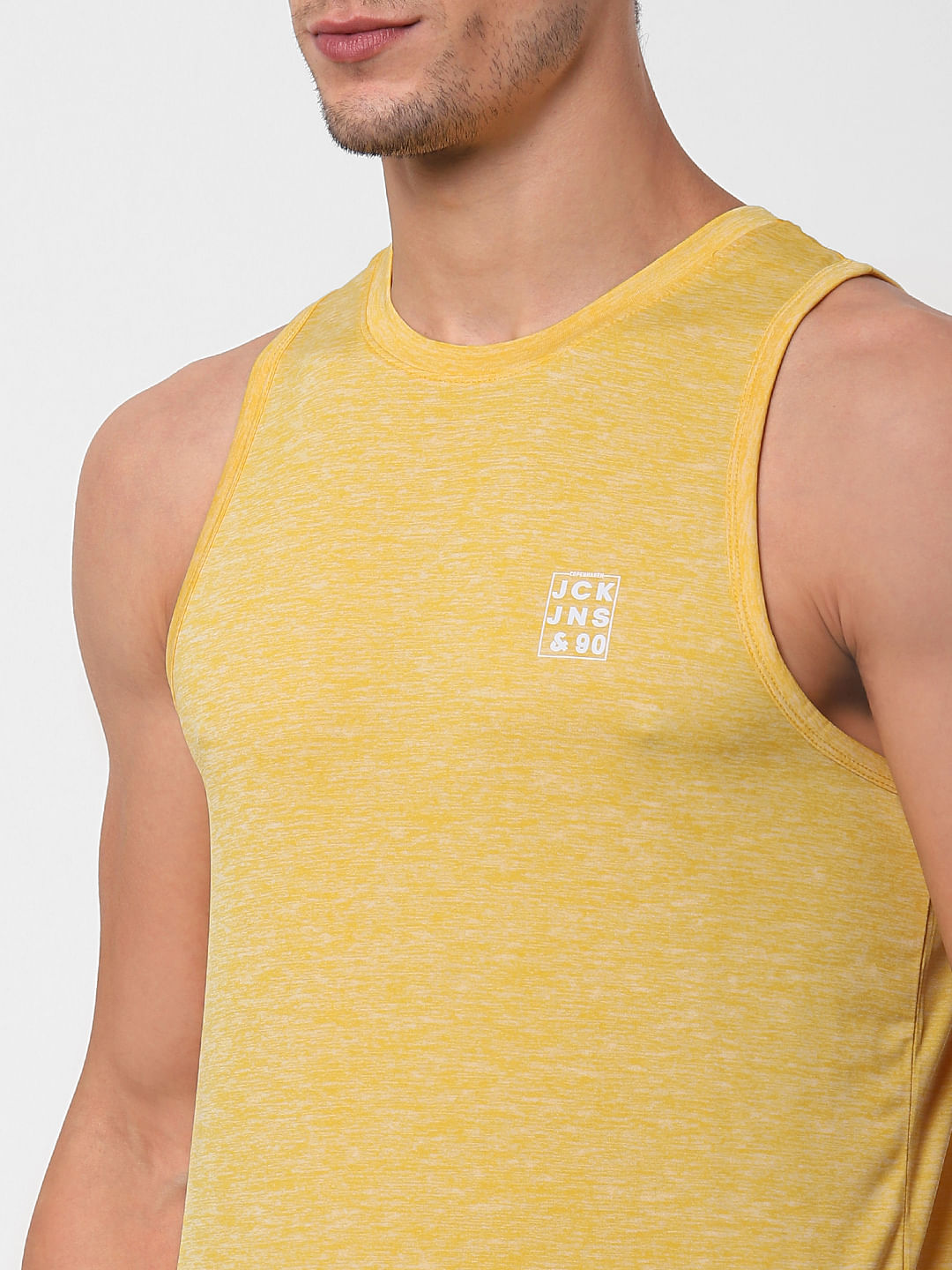 Yellow Back Printed Vest