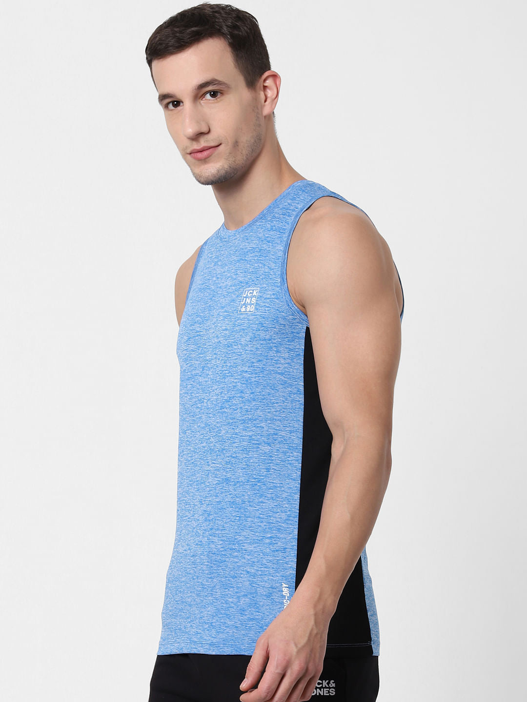 Blue Colourblocked Vest