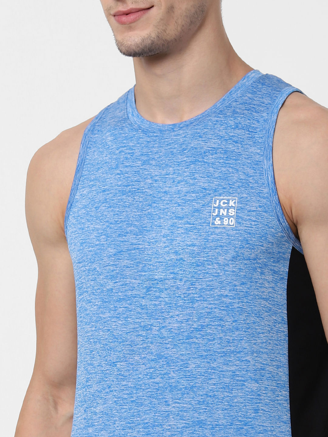 Blue Colourblocked Vest