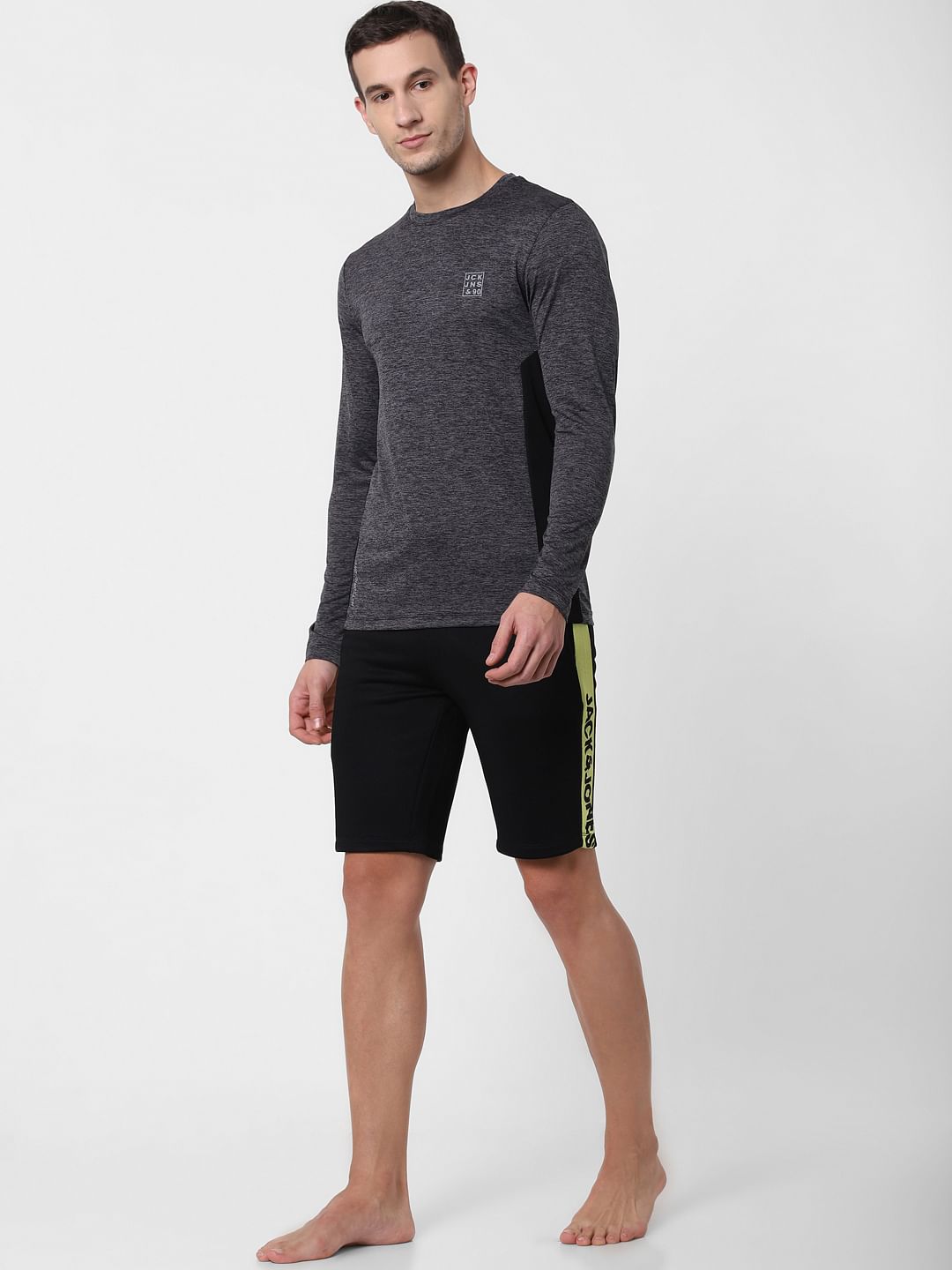 Black Tape Detail Sweatshorts - S