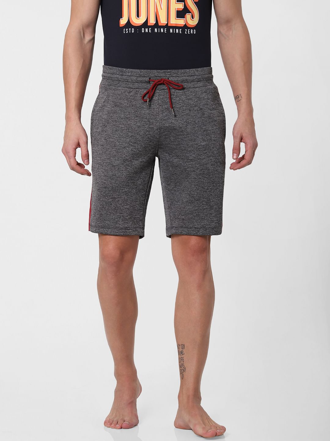 Grey Tape Detail Sweatshorts