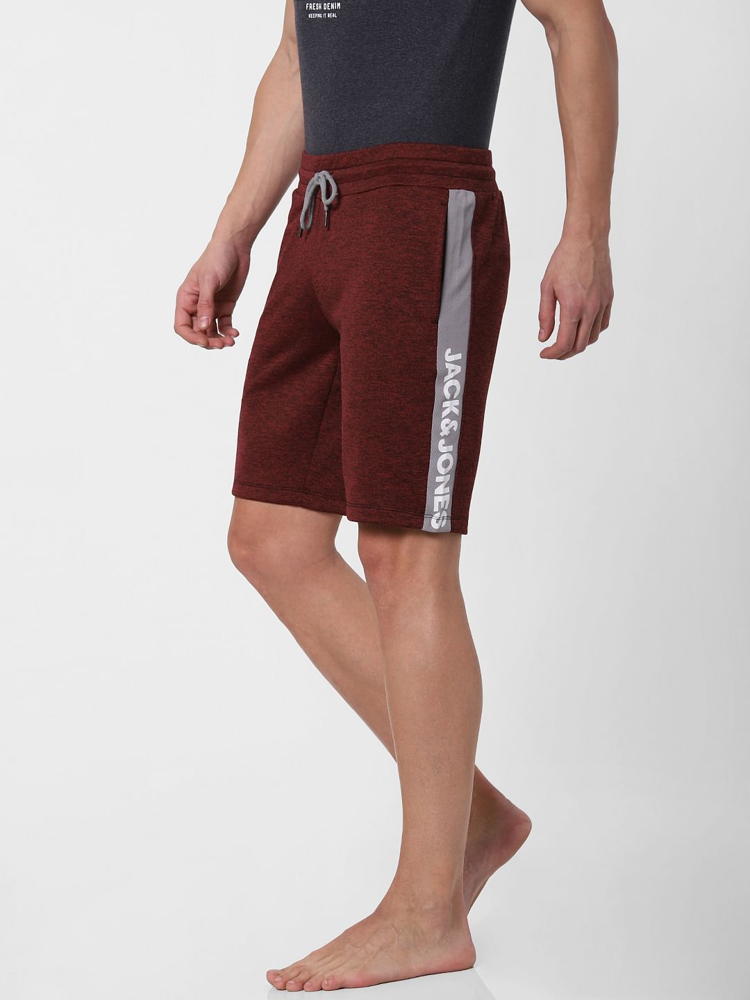 Red Tape Detail Sweatshorts