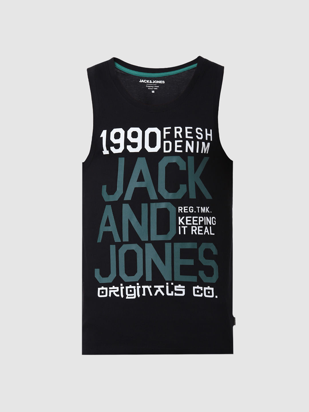 Black Logo Print Vest