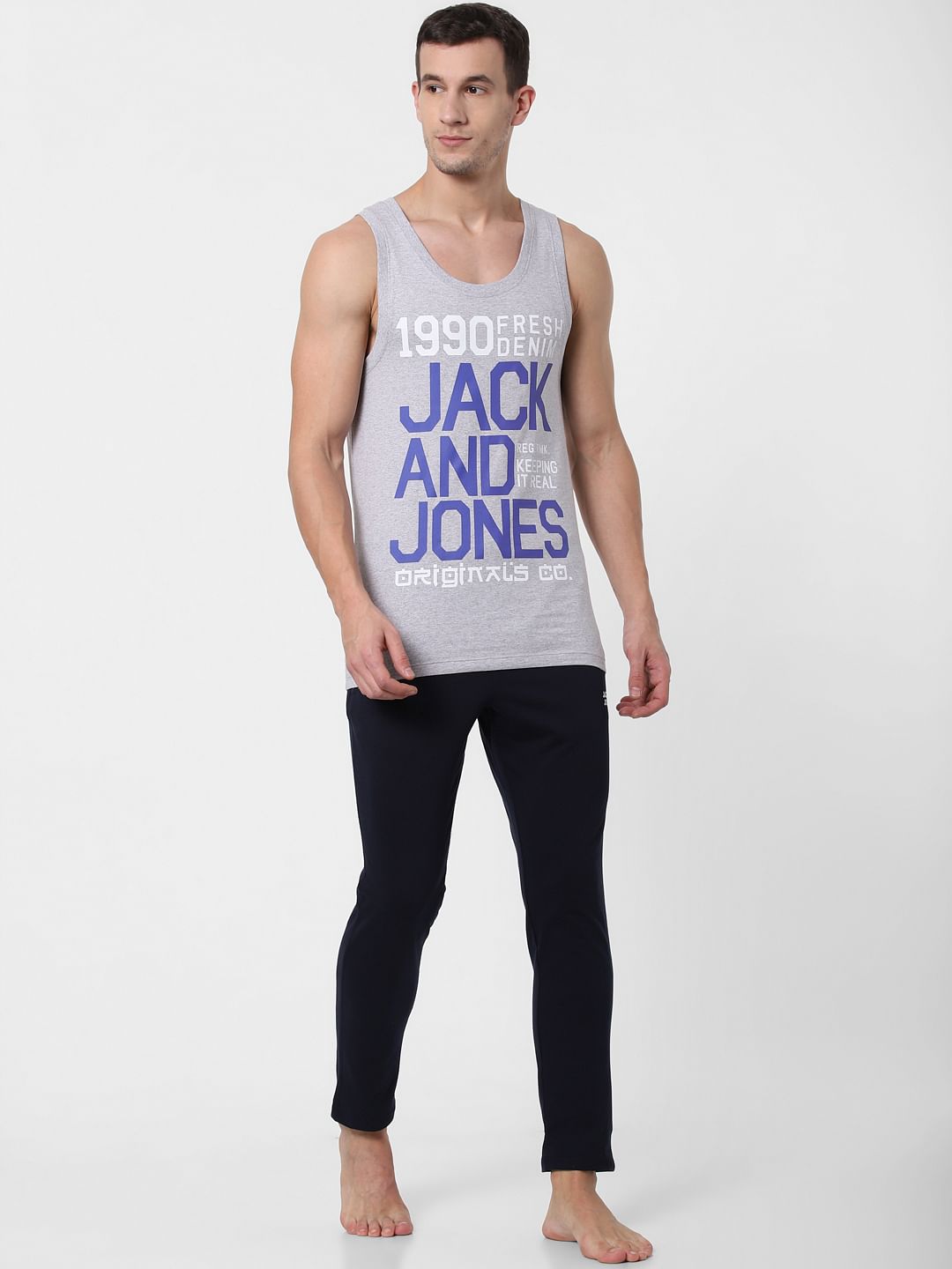 Grey Logo Print Vest - S