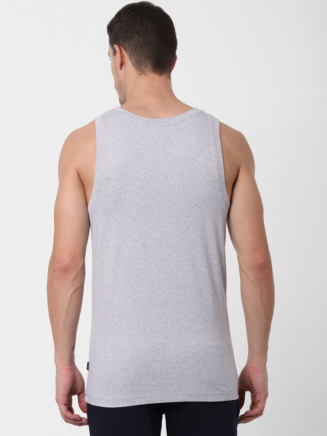 Grey Logo Print Vest