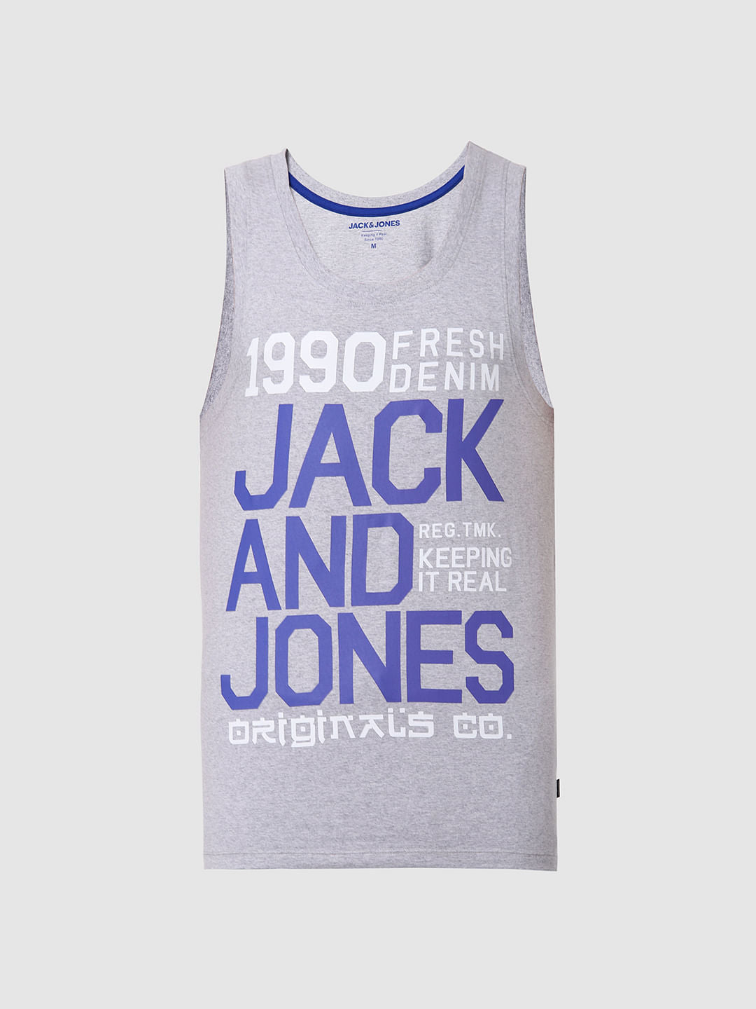 Grey Logo Print Vest