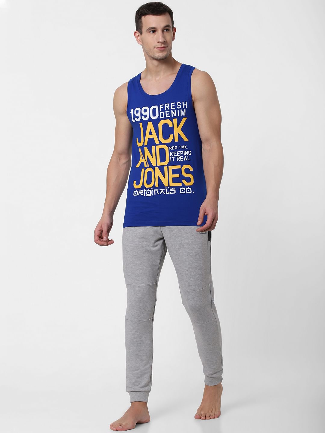 Blue Logo Print Vest - S