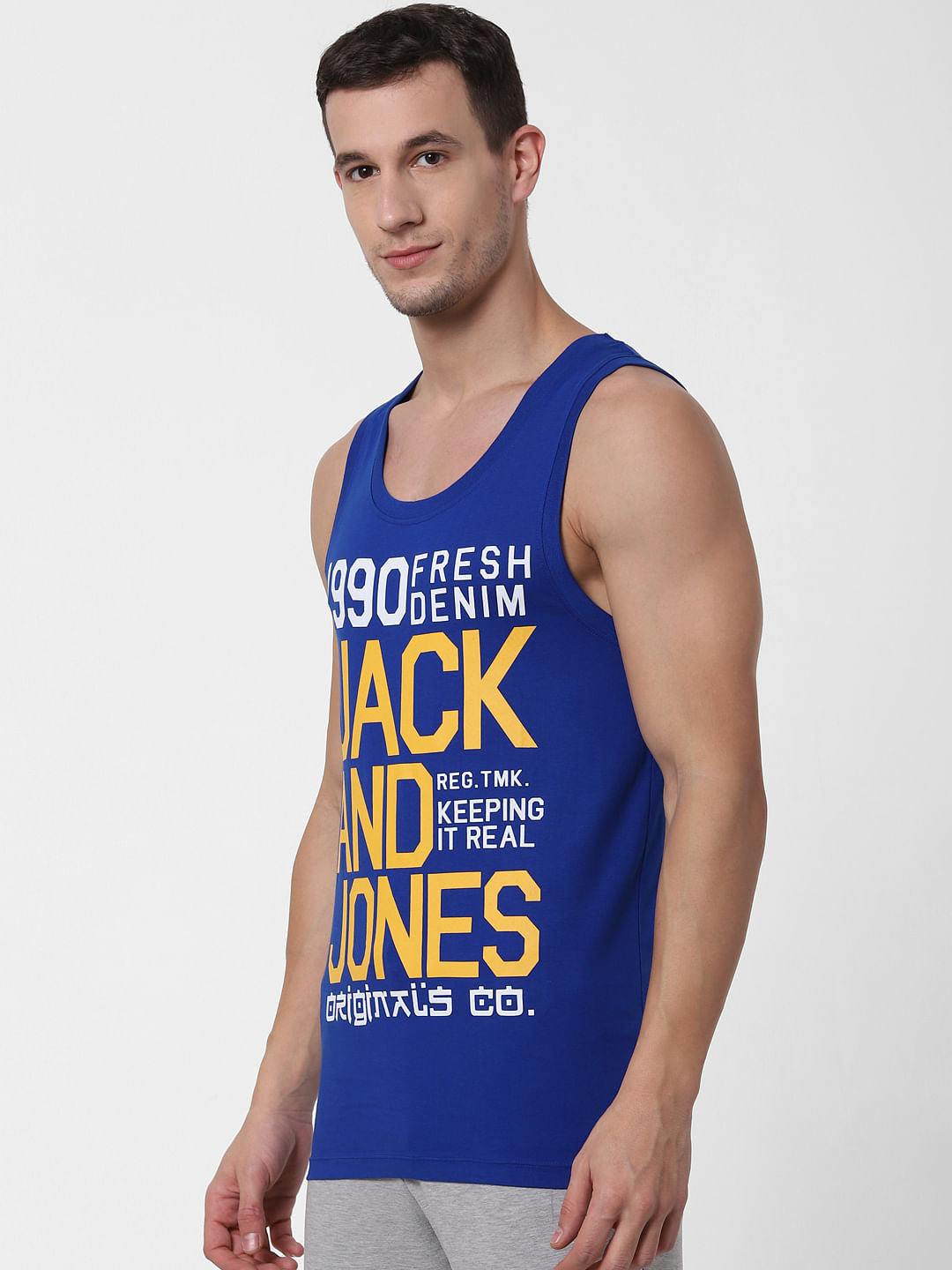 Blue Logo Print Vest