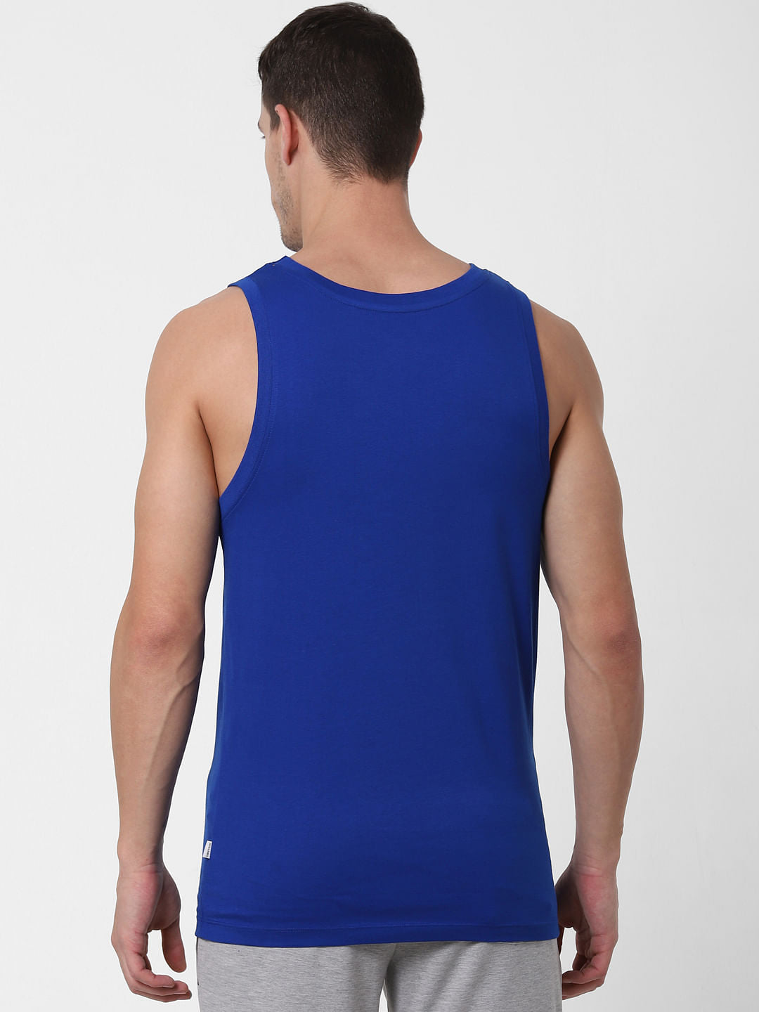 Blue Logo Print Vest