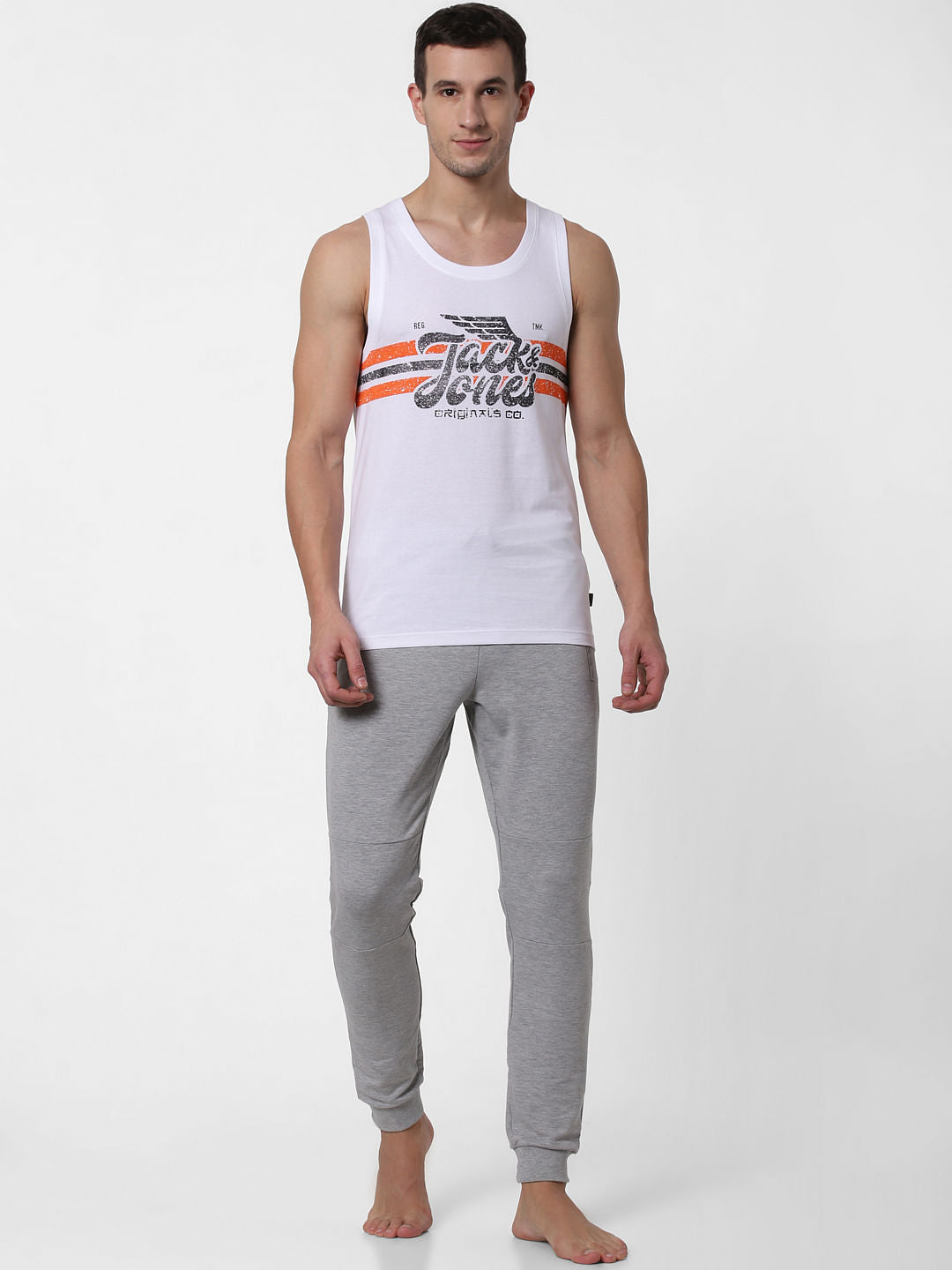 White Logo Print Vest - S