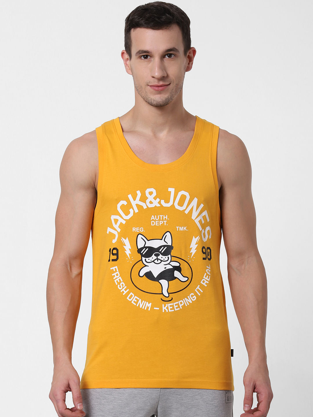Yellow Printed Vest