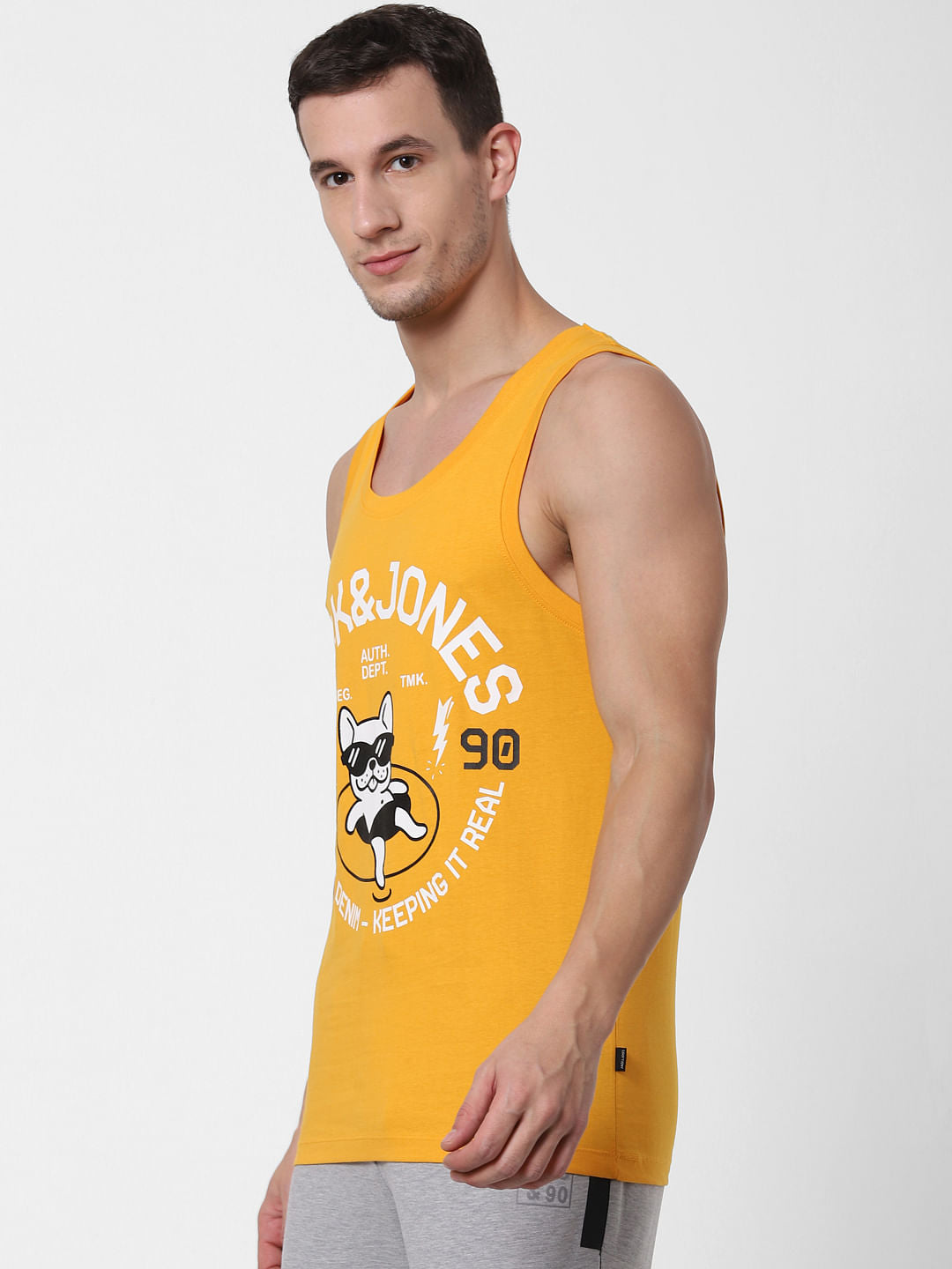 Yellow Printed Vest