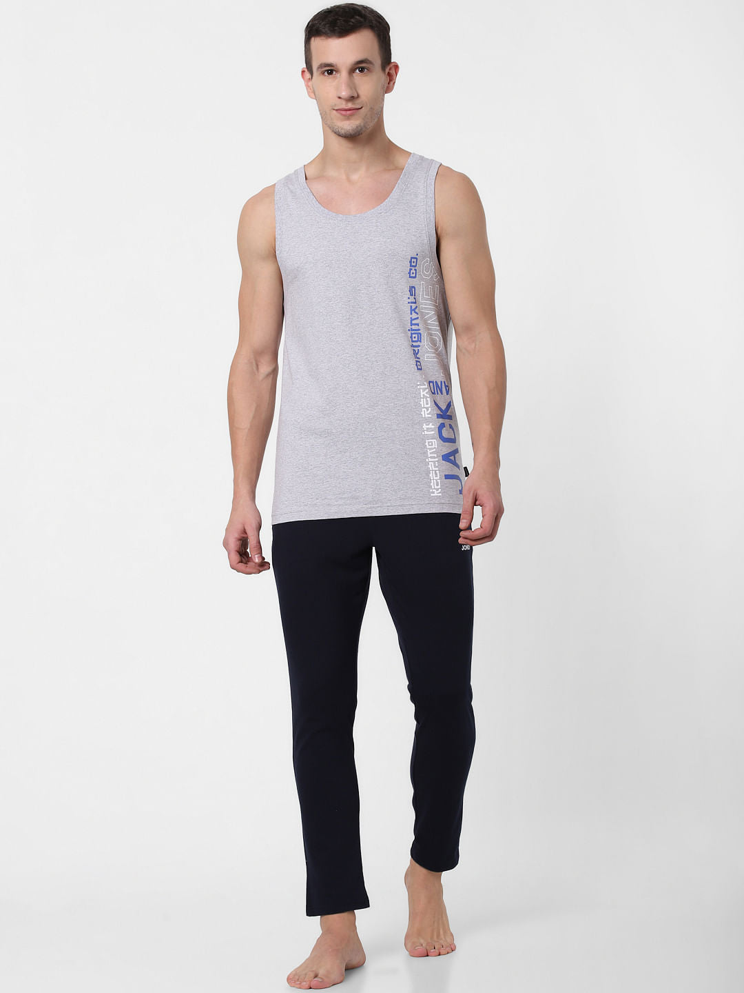 Grey Logo Print Vest
