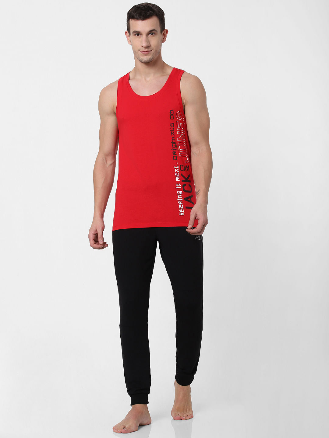 Red Logo Print Vest - S