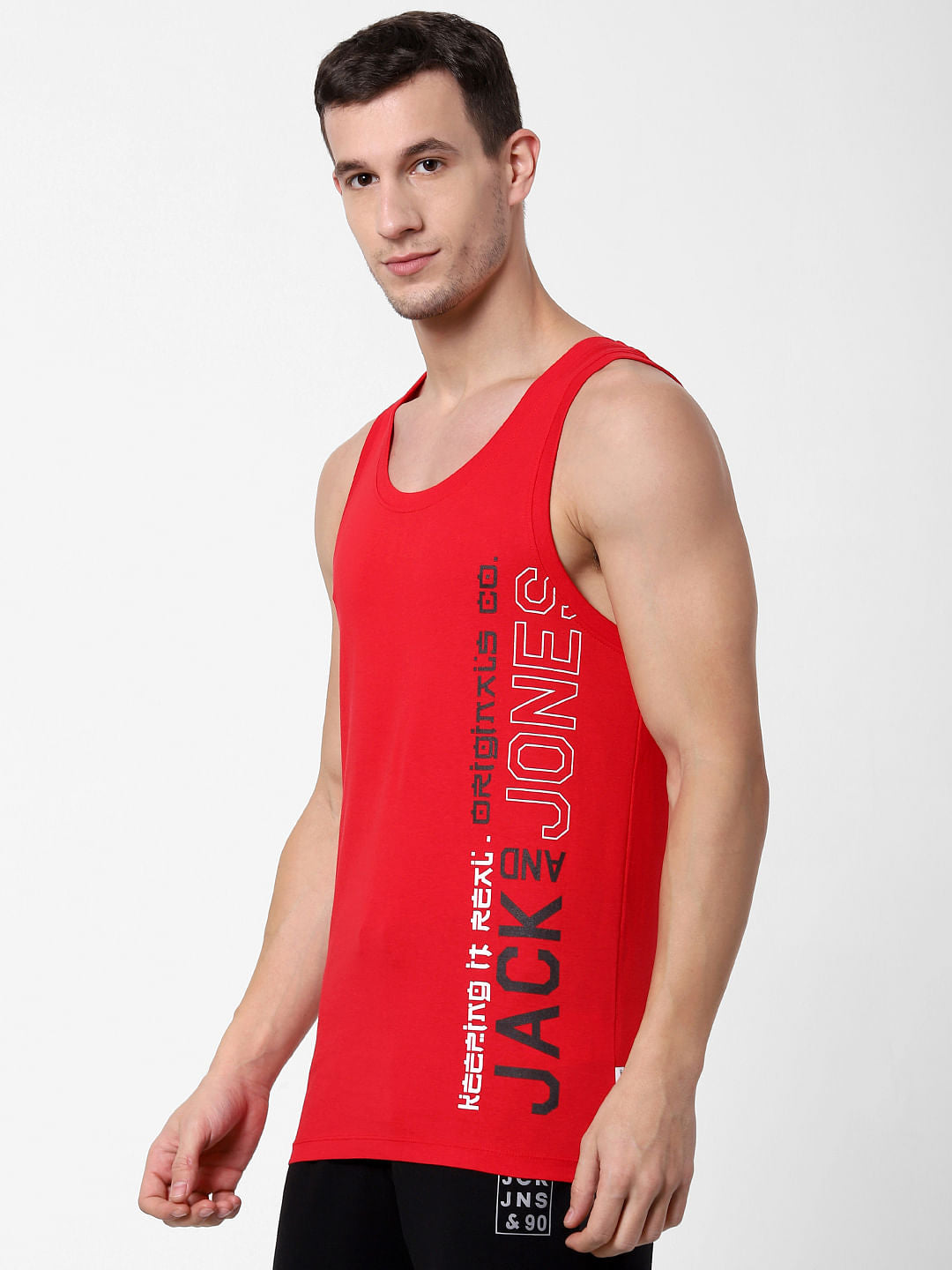 Red Logo Print Vest