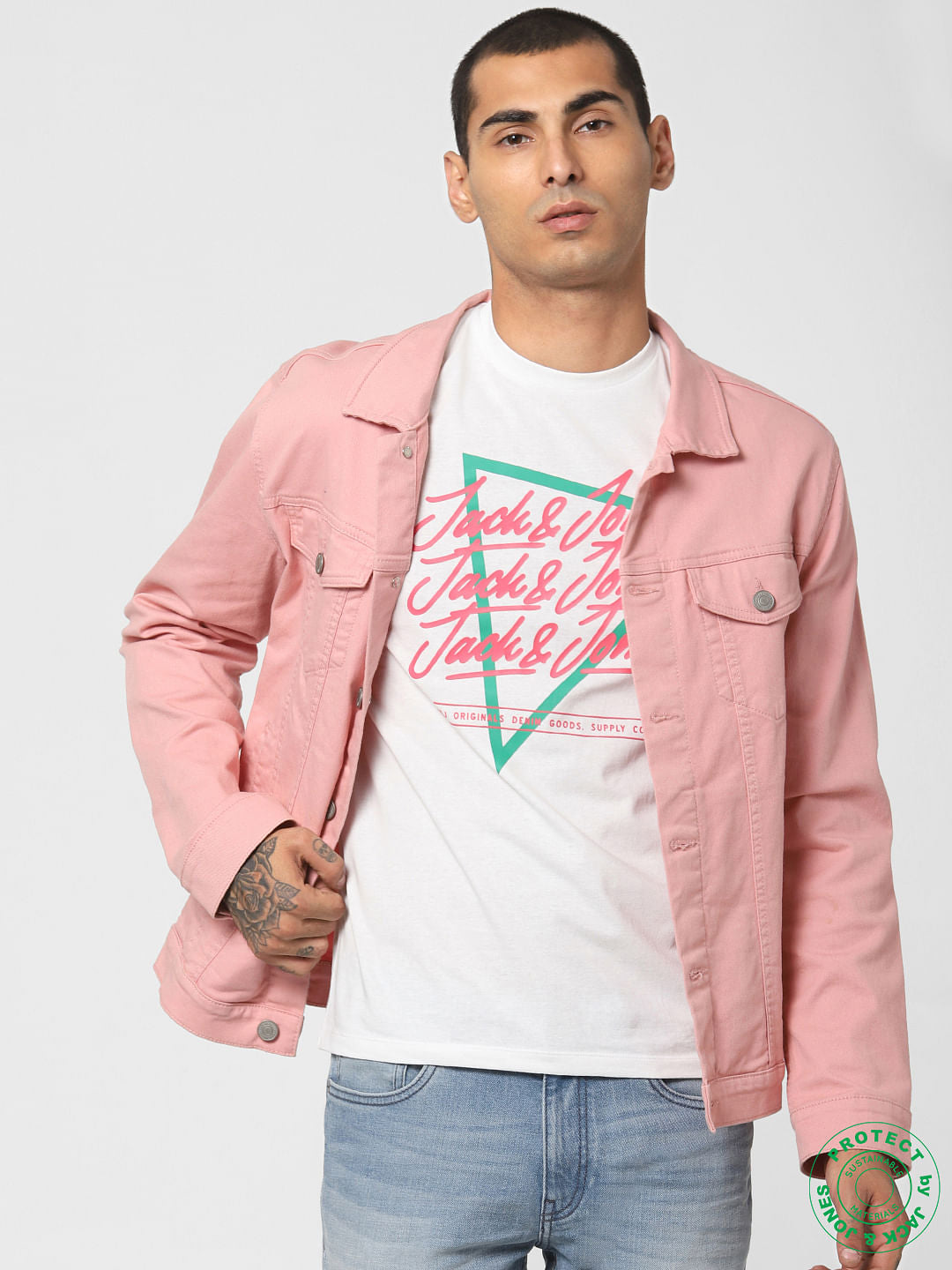 White Logo Print Crew Neck T-shirt