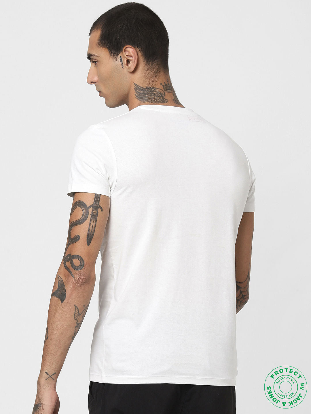 White Graphic Print Crew Neck T-shirt