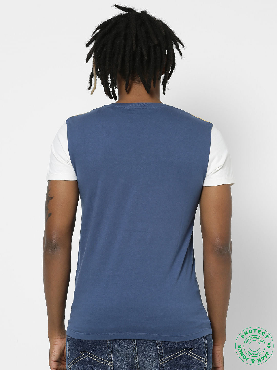 Yellow Colourblocked Crew Neck T-shirt