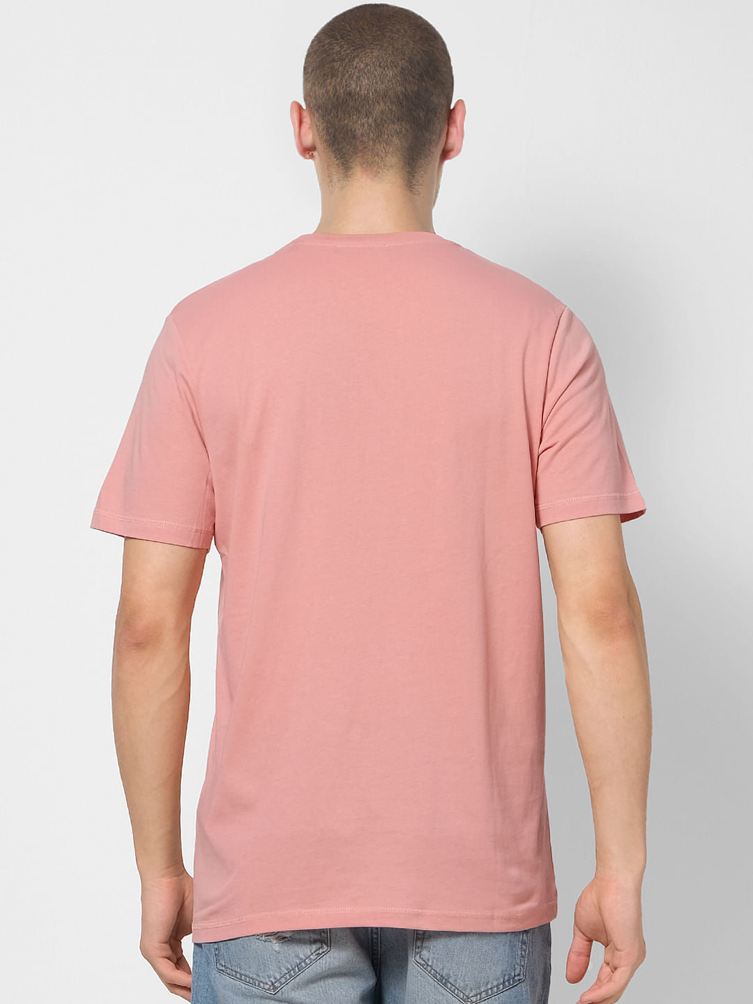 Pink Text Print Crew Neck T-shirt