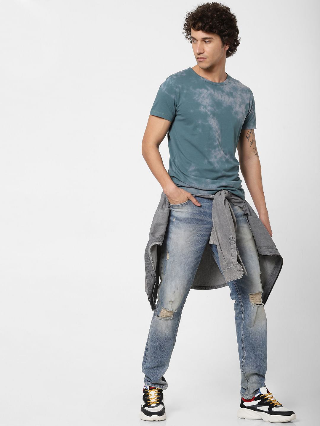 Green Tye & Dye Crew Neck T-shirt - S
