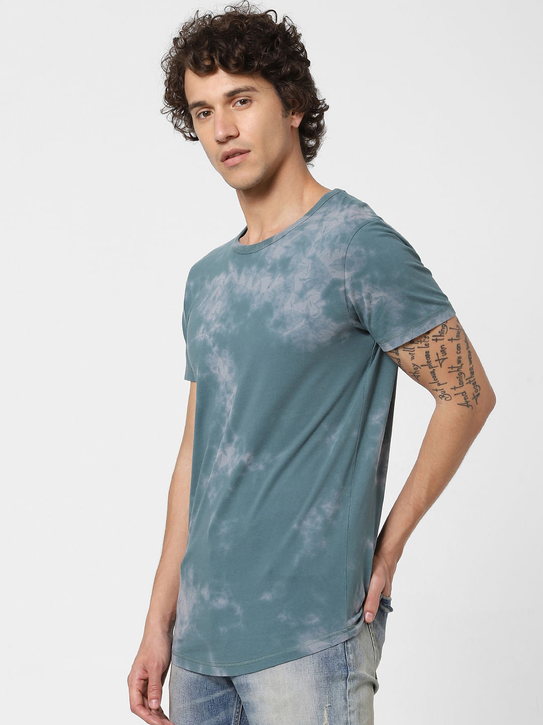 Green Tye & Dye Crew Neck T-shirt
