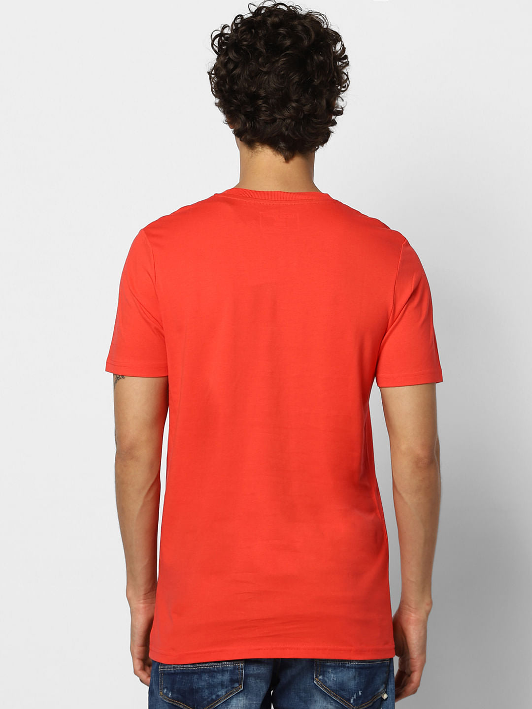 Red Logo Print Crew Neck T-shirt