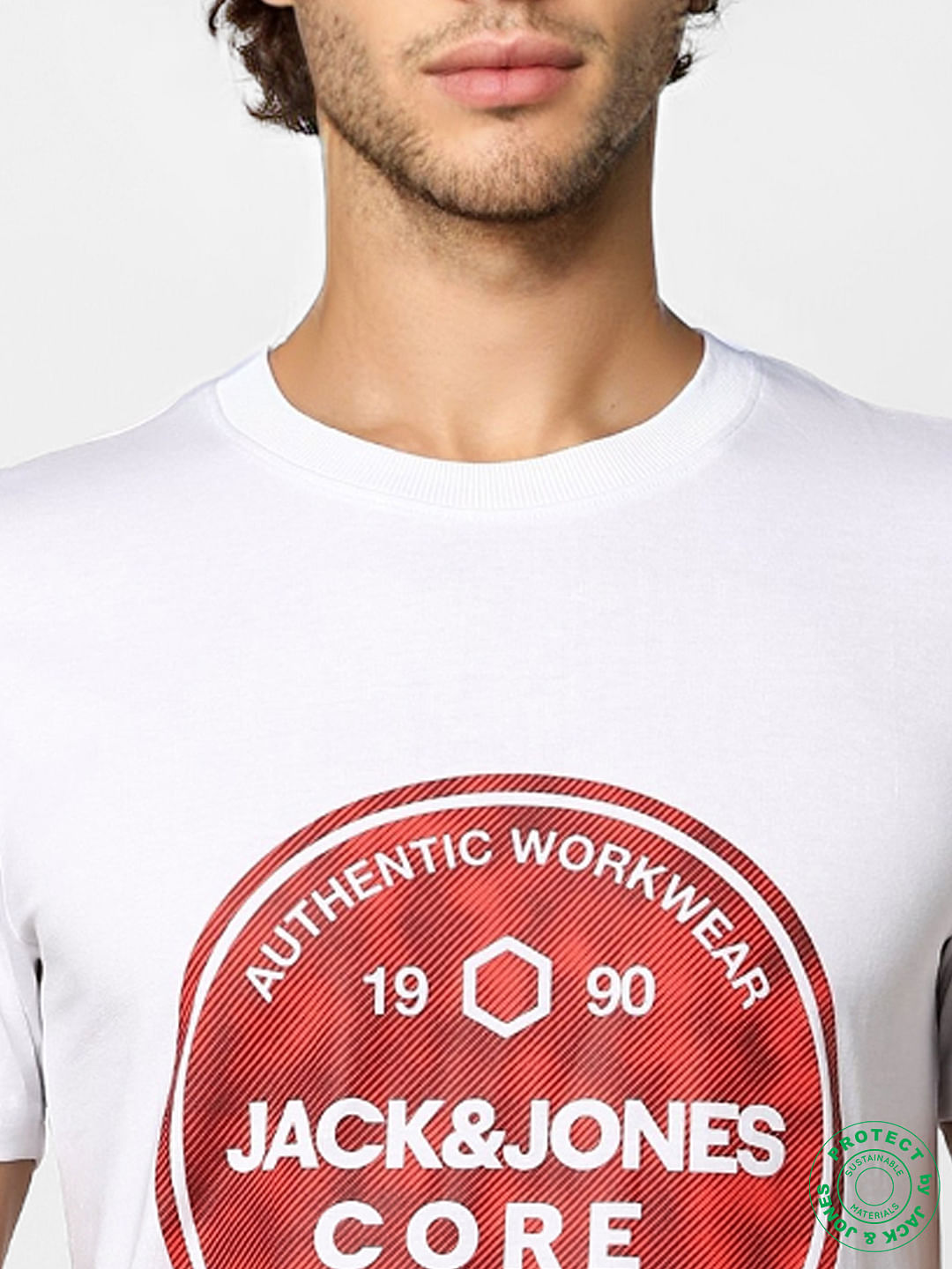 White Crew Neck Graphic Print T-shirt
