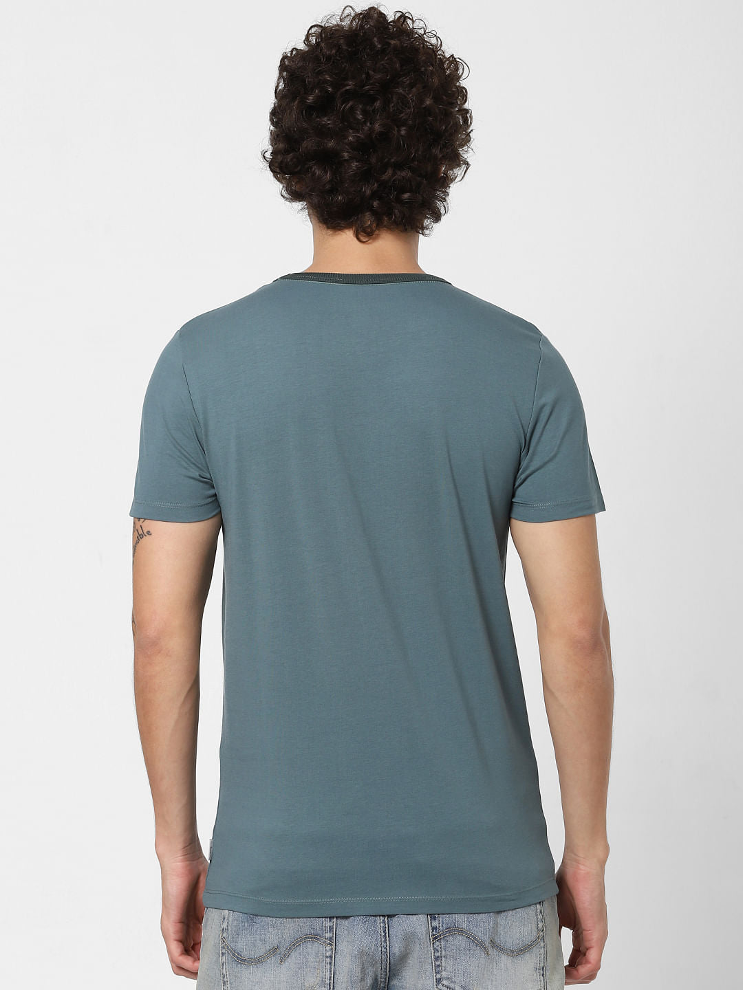 Green Graphic Print Crew Neck T-shirt