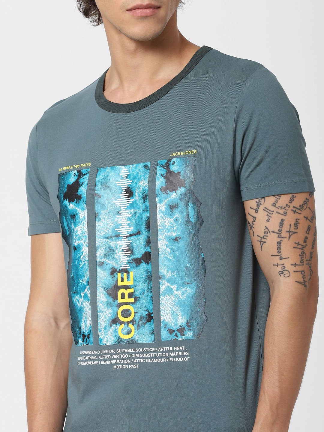Green Graphic Print Crew Neck T-shirt