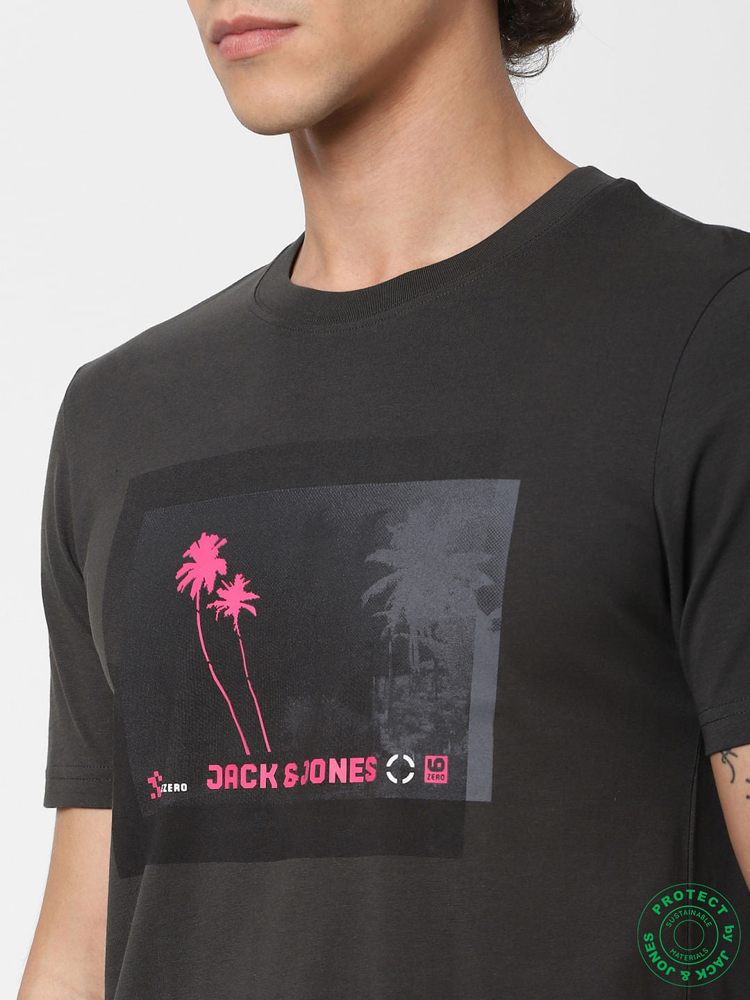 Black Graphic Print Crew Neck T-shirt