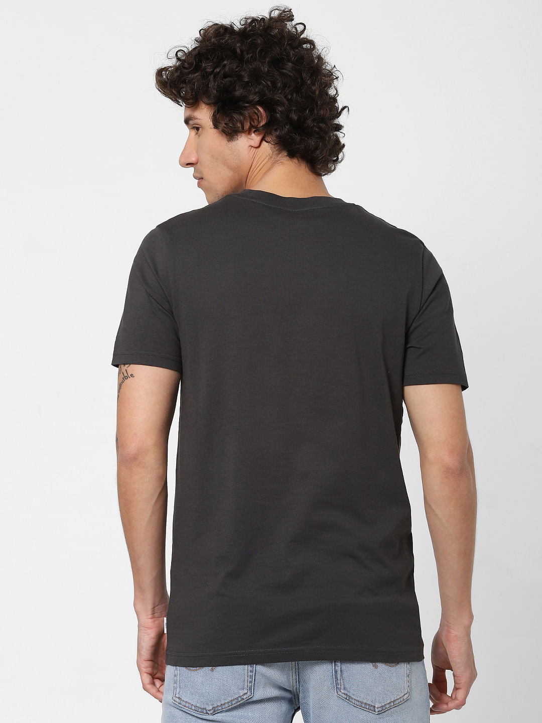 Black Logo Print Crew Neck T-shirt