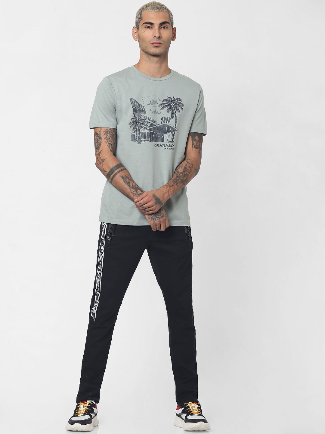 Green Graphic Print Crew Neck T-shirt