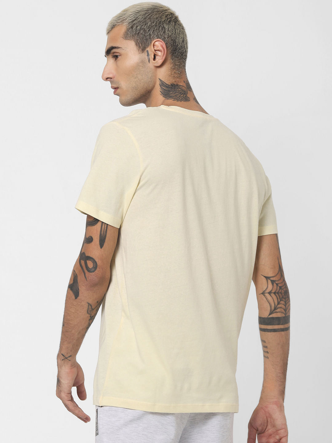 Yellow Graphic Print Crew Neck T-shirt