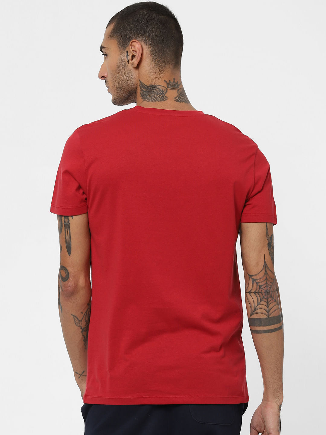 Red Logo Print Crew Neck T-shirt