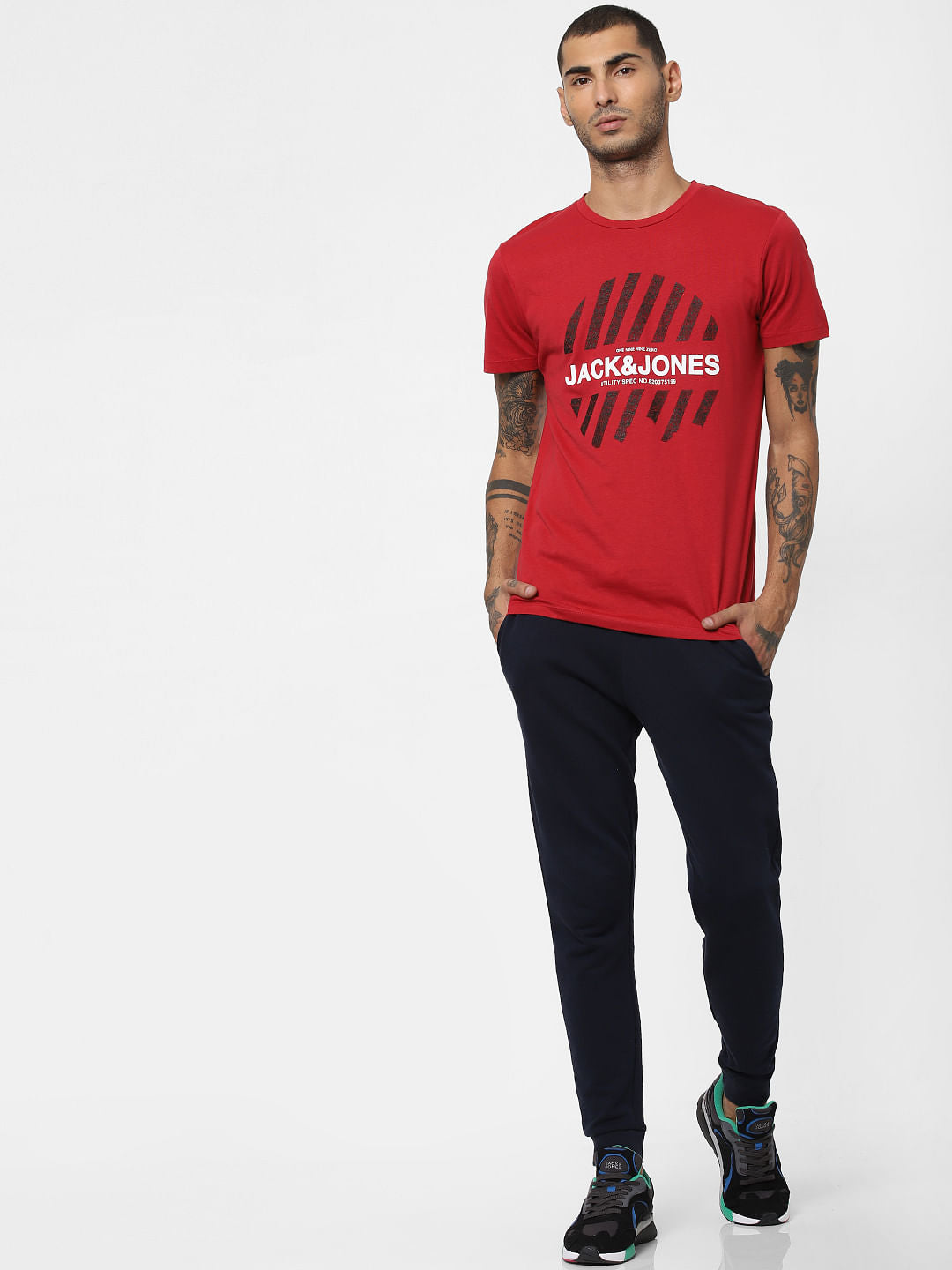 Red Logo Print Crew Neck T-shirt