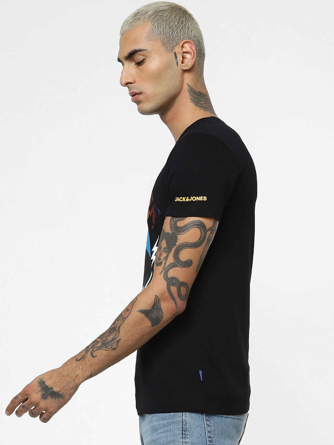 X Johnny Bravo Black Heartbreaker Crew Neck T-shirt